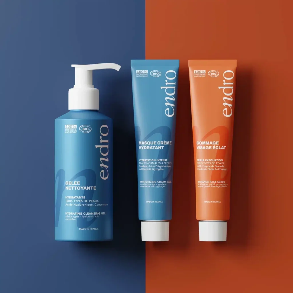 trio preparation gommage masque et gelee endro cosmetiques routine 8979178